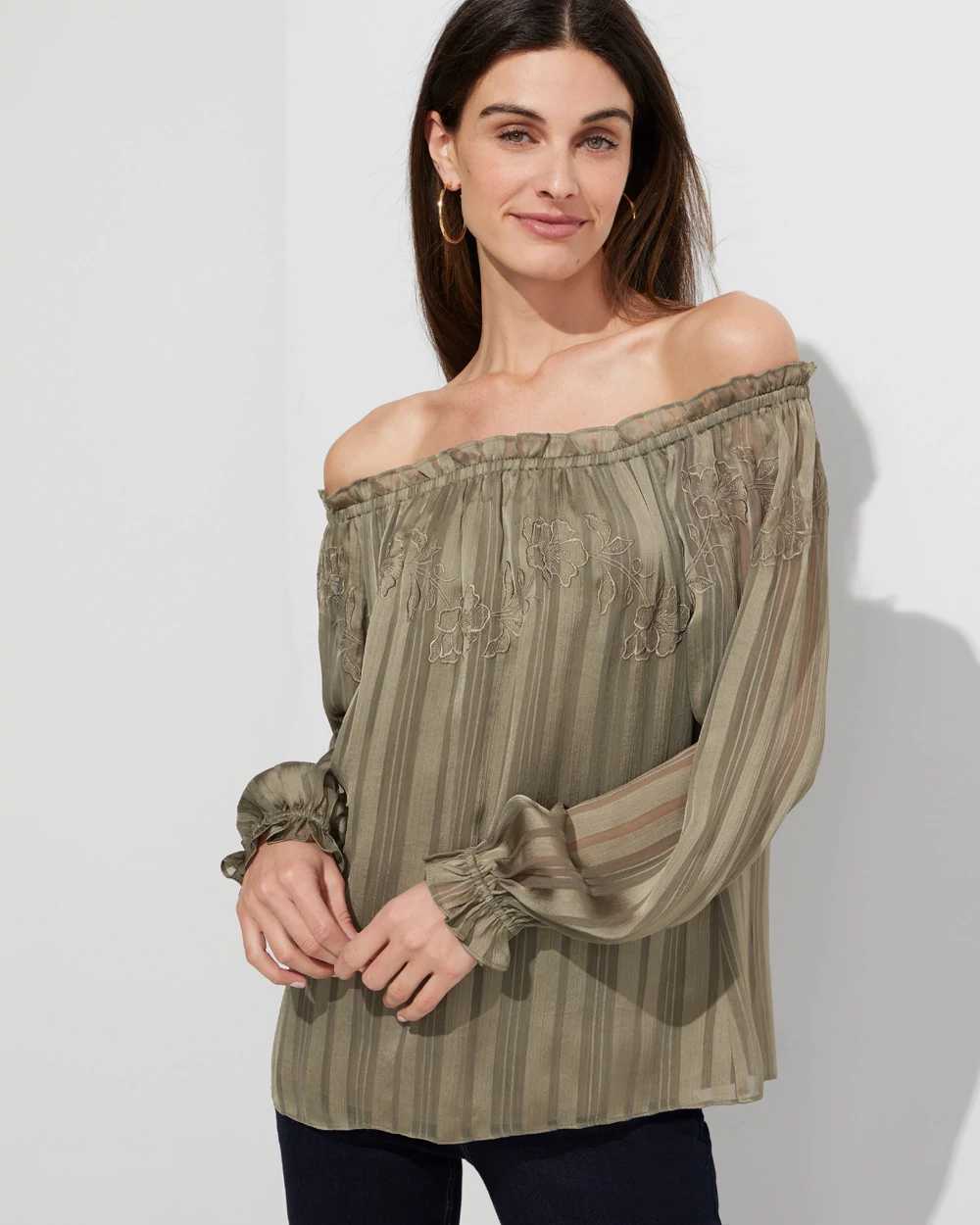 White house black market on sale off the shoulder sweater